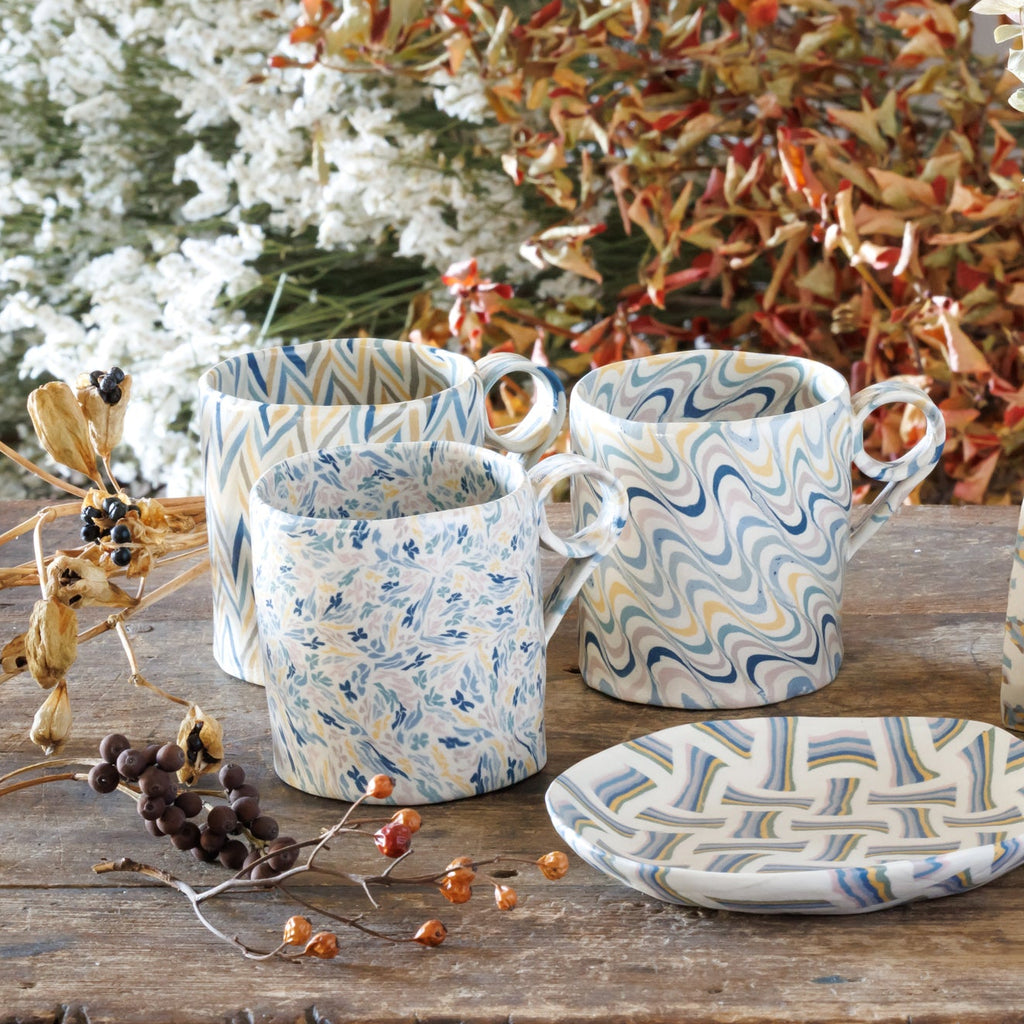 Japanese Nerikomi Asagao (Morning Glory) Pattern Mug – Seto Ware by Tetsuo Nagae