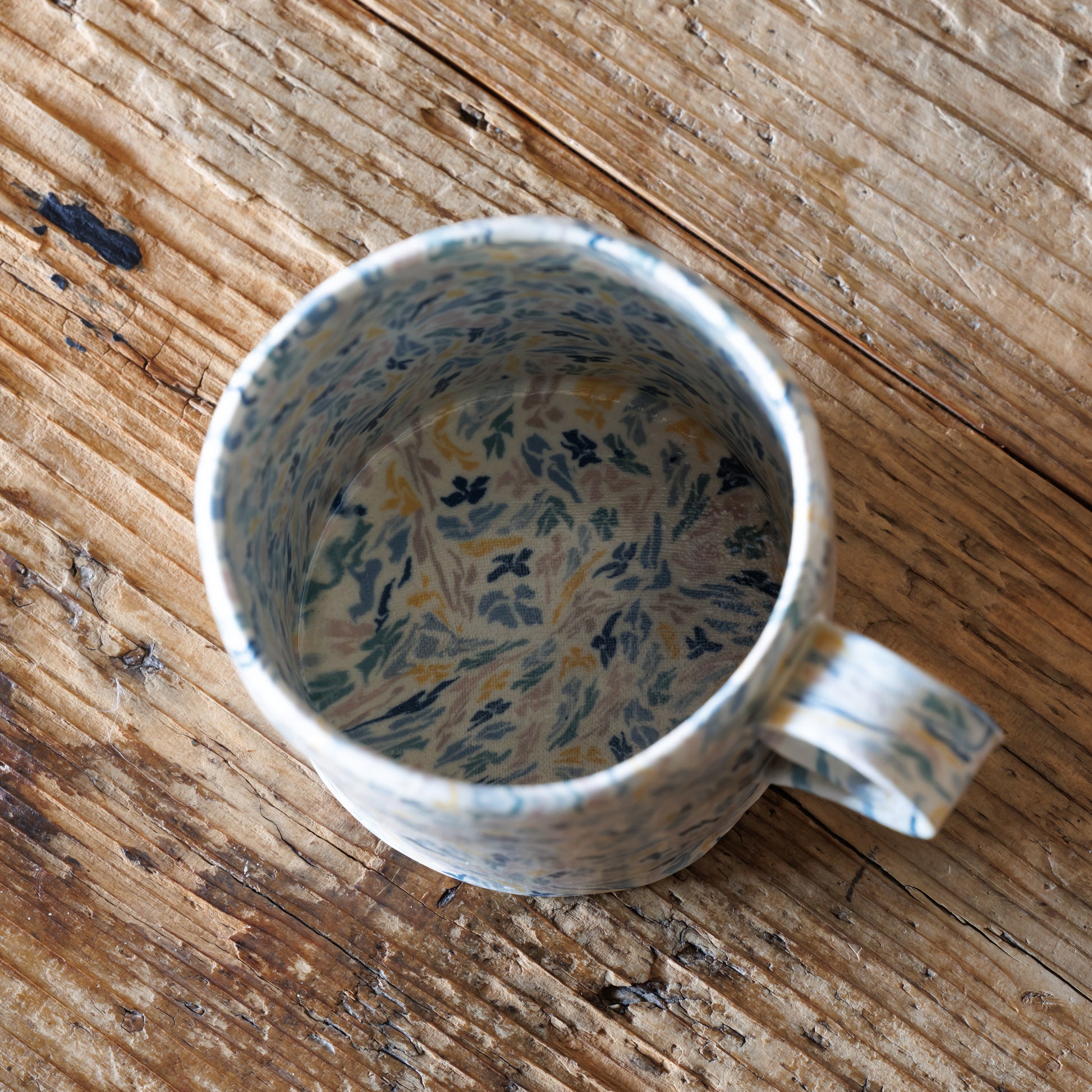 Japanese Nerikomi Asagao (Morning Glory) Pattern Mug – Seto Ware by Tetsuo Nagae