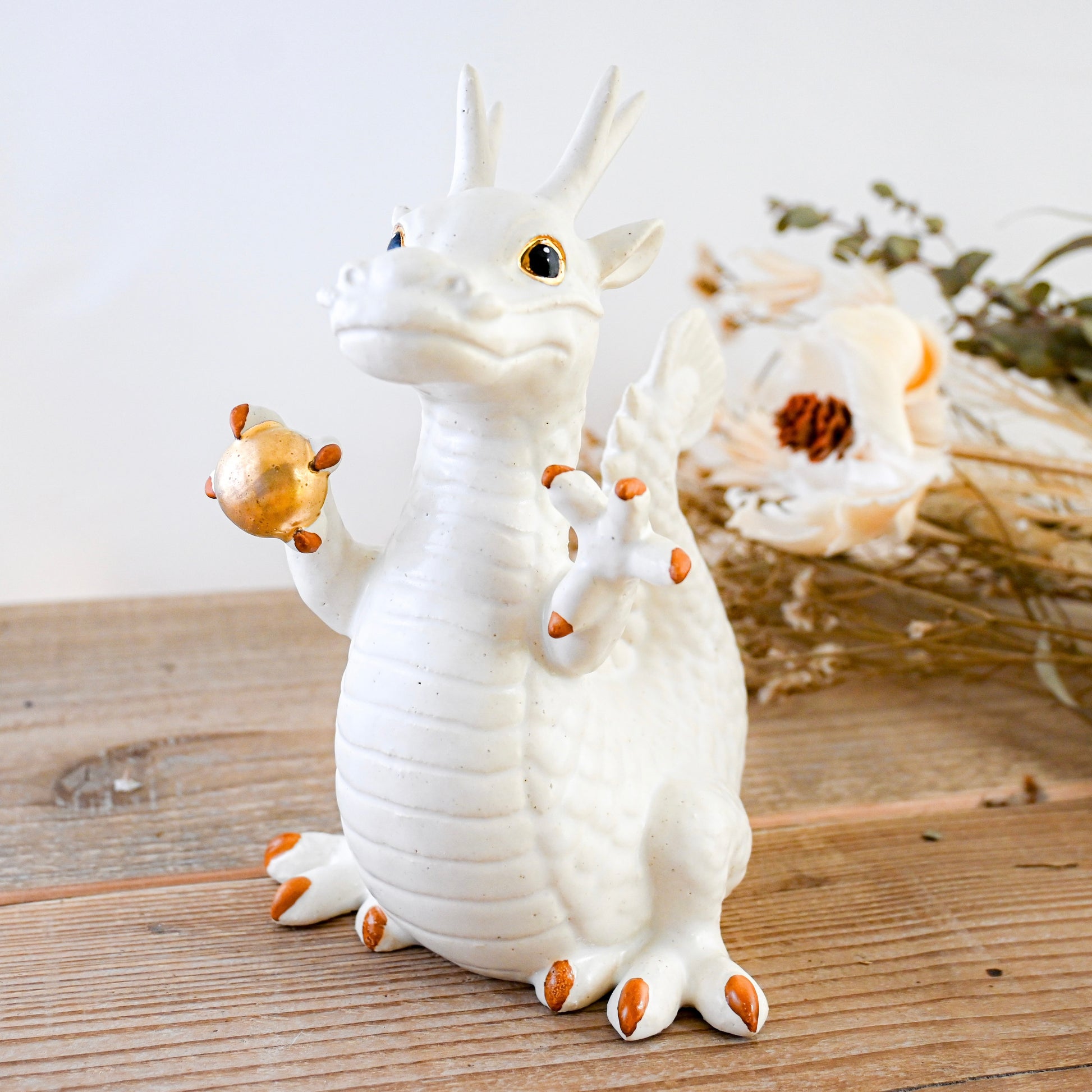 White Lucky Dragon Figurine