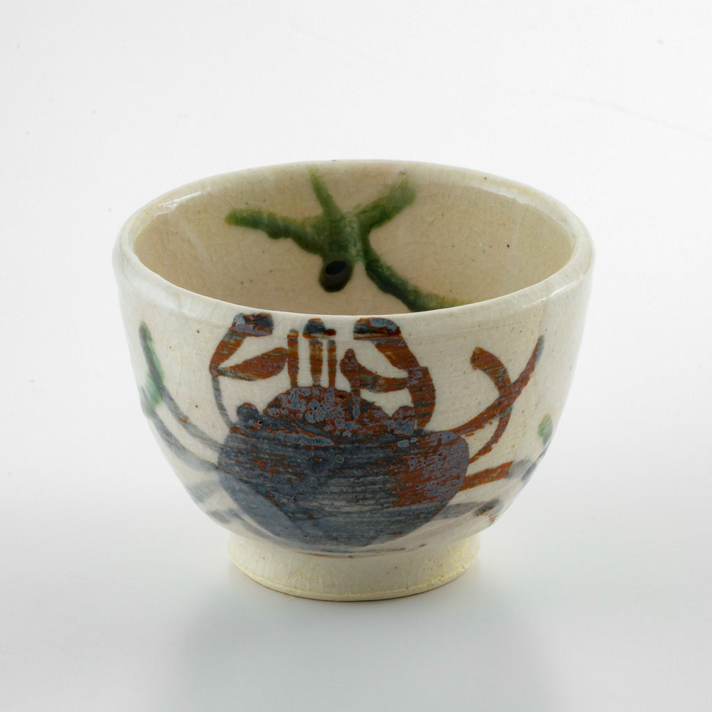 Crab Motif Mino Small Matcha Chawan
