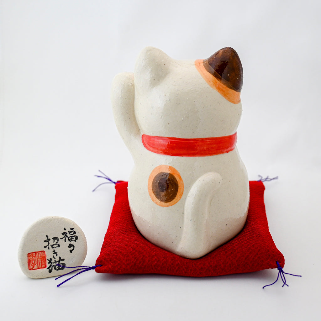 Maneki Neko Weiß Mittel