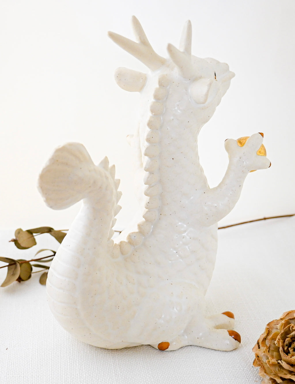 White Lucky Dragon Figurine