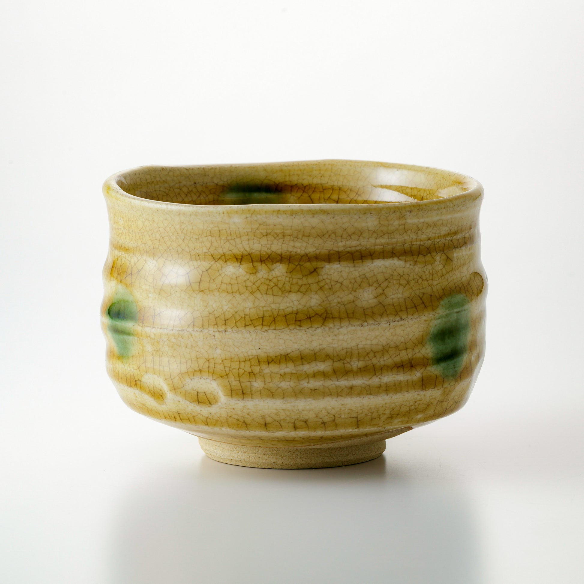 Japanese Kiseto Yellow Glaze Matcha Chawan Tea Bowl – Seto Akazu Ware, Rokubei Kiln