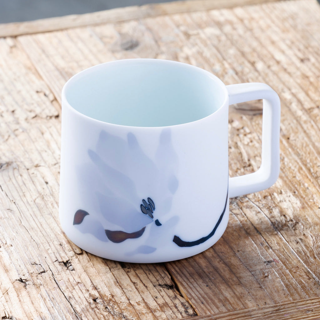 Japanese Sometsuke Magnolia Flower Mug – Blue & White Seto Ware, Singama Kiln