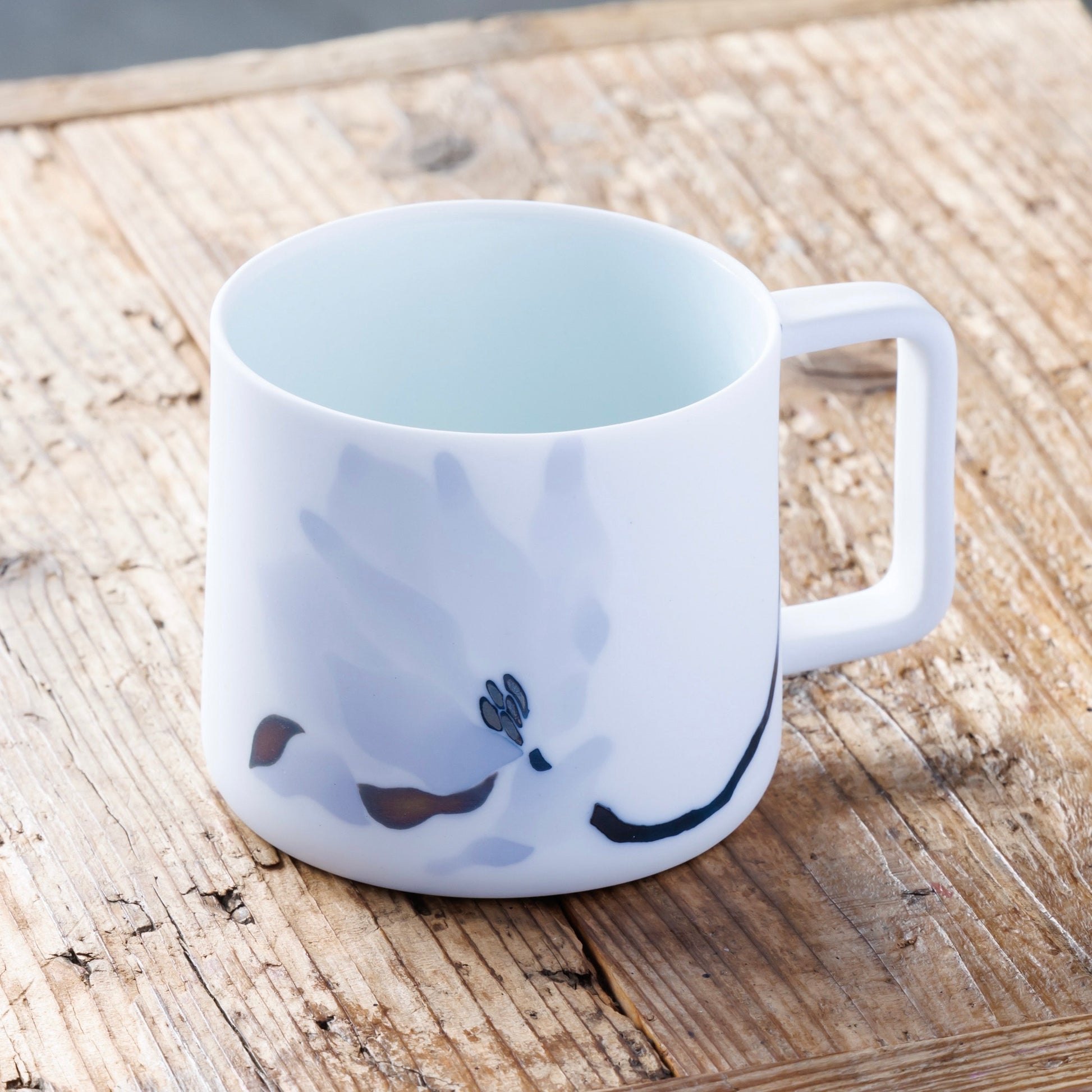 Japanese Sometsuke Magnolia Flower Mug – Blue & White Seto Ware, Singama Kiln