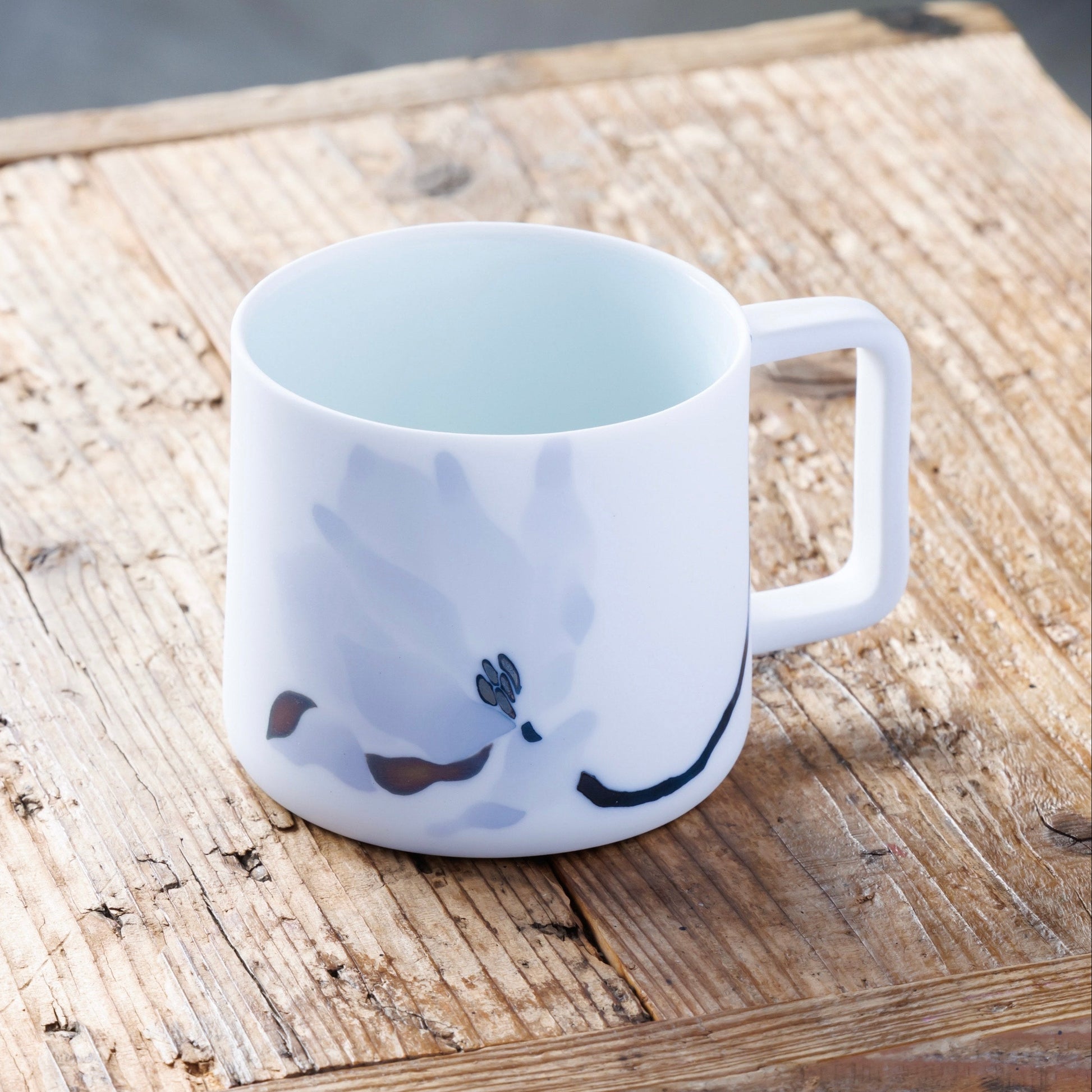 Japanese Sometsuke Magnolia Flower Mug – Blue & White Seto Ware, Singama Kiln