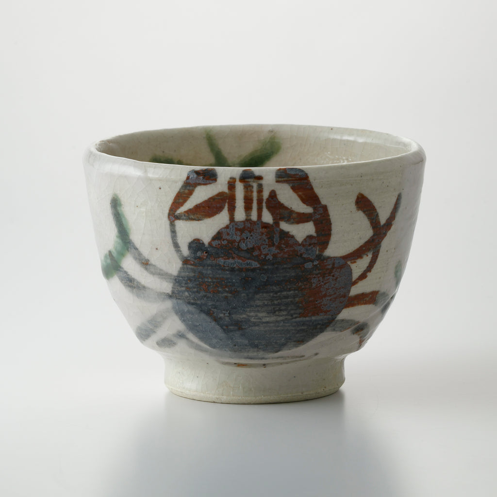 Shino Small Matcha Tea Bowl Crab