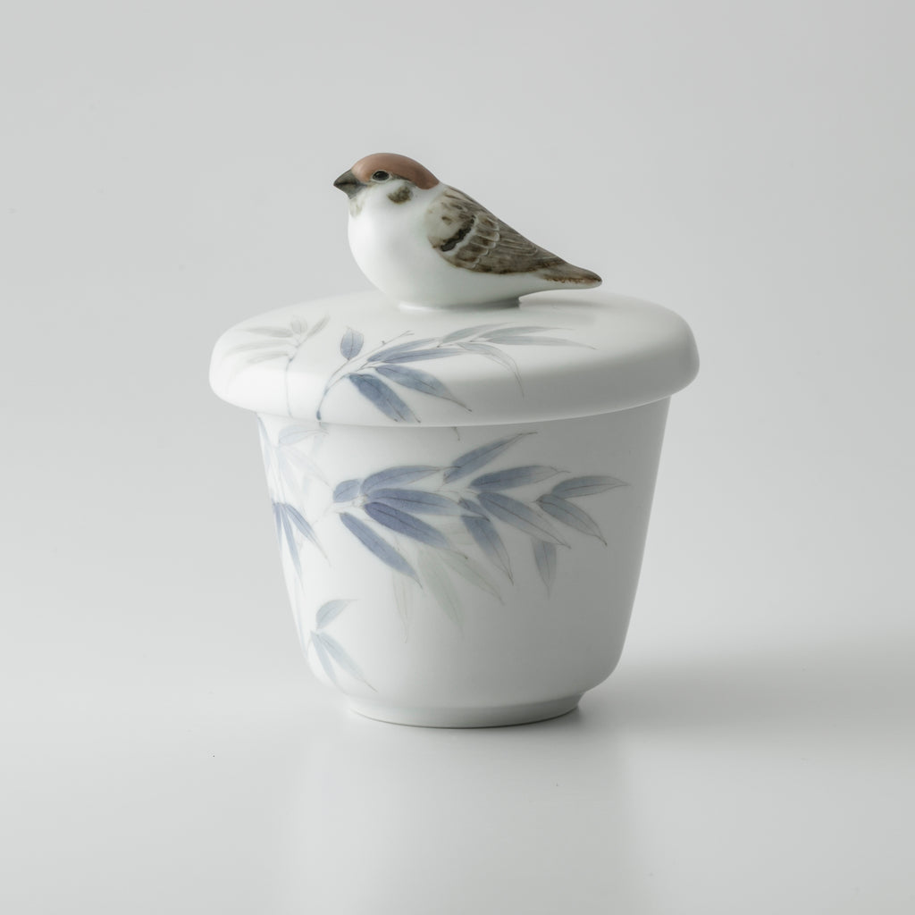 Swallow & Bamboo  Lidded cup