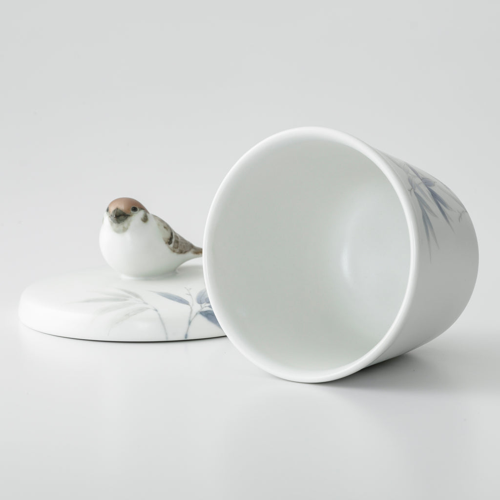 Swallow & Bamboo  Lidded cup