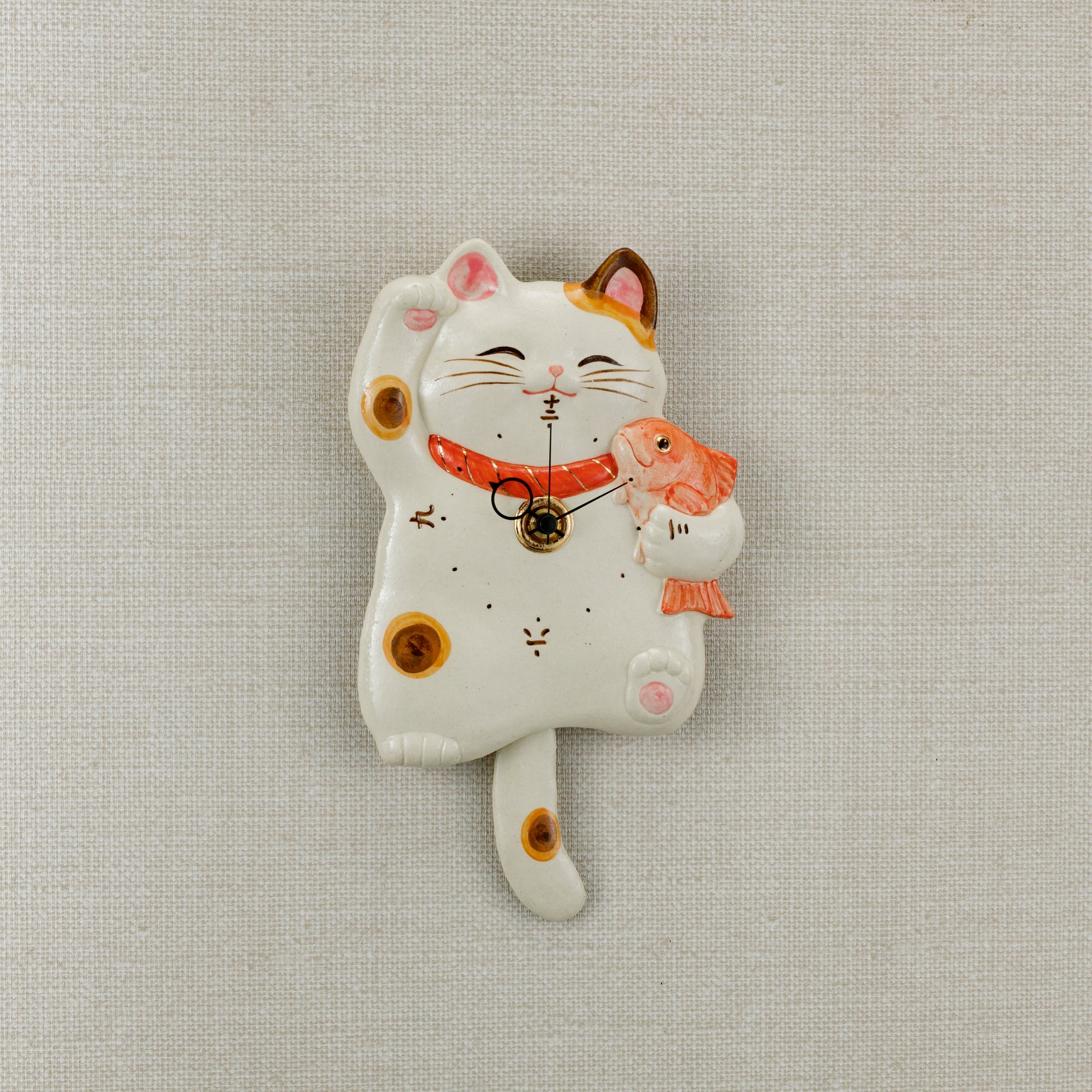 Maneki Neko Pendulum Wall Clock Tai