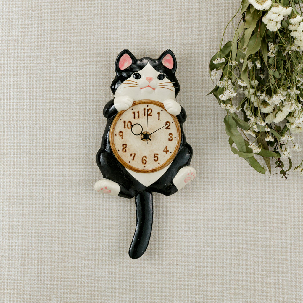 Lucky Cat Pendulum Wall Clock Hachiware