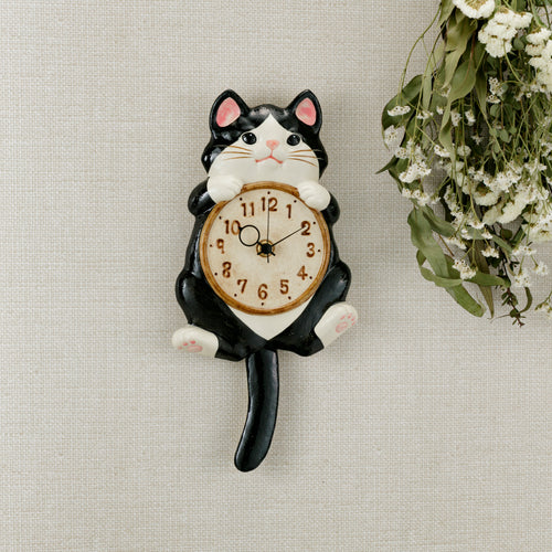 Lucky Cat Pendulum Wall Clock Hachiware