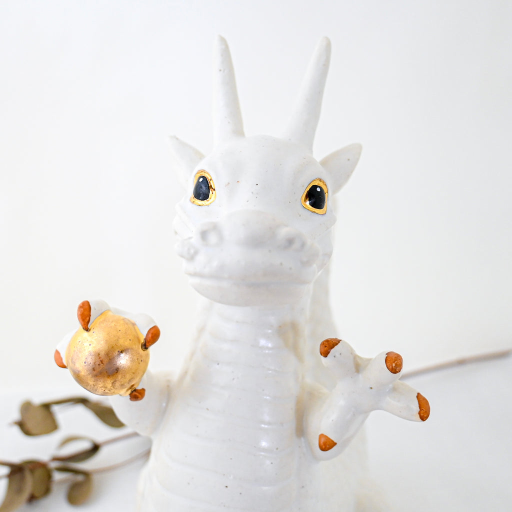 White Lucky Dragon Figurine