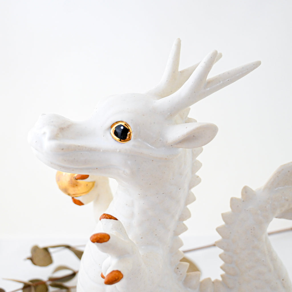 White Lucky Dragon Figurine