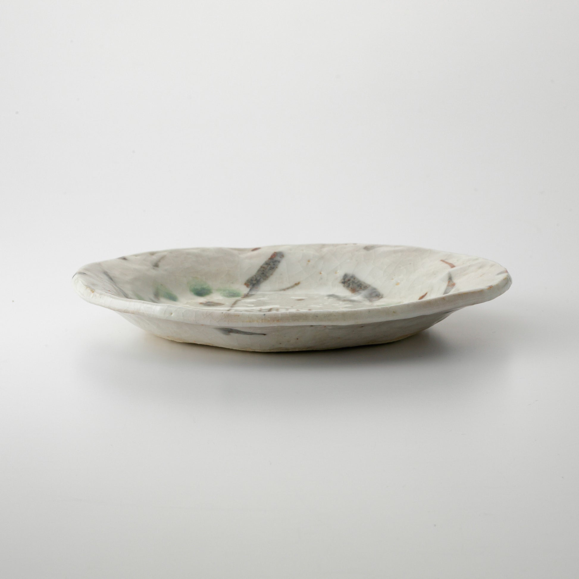 Japanese Shino Glaze Crab Motif Side Plate – Mino Ware Pottery, Renji Nakagaki