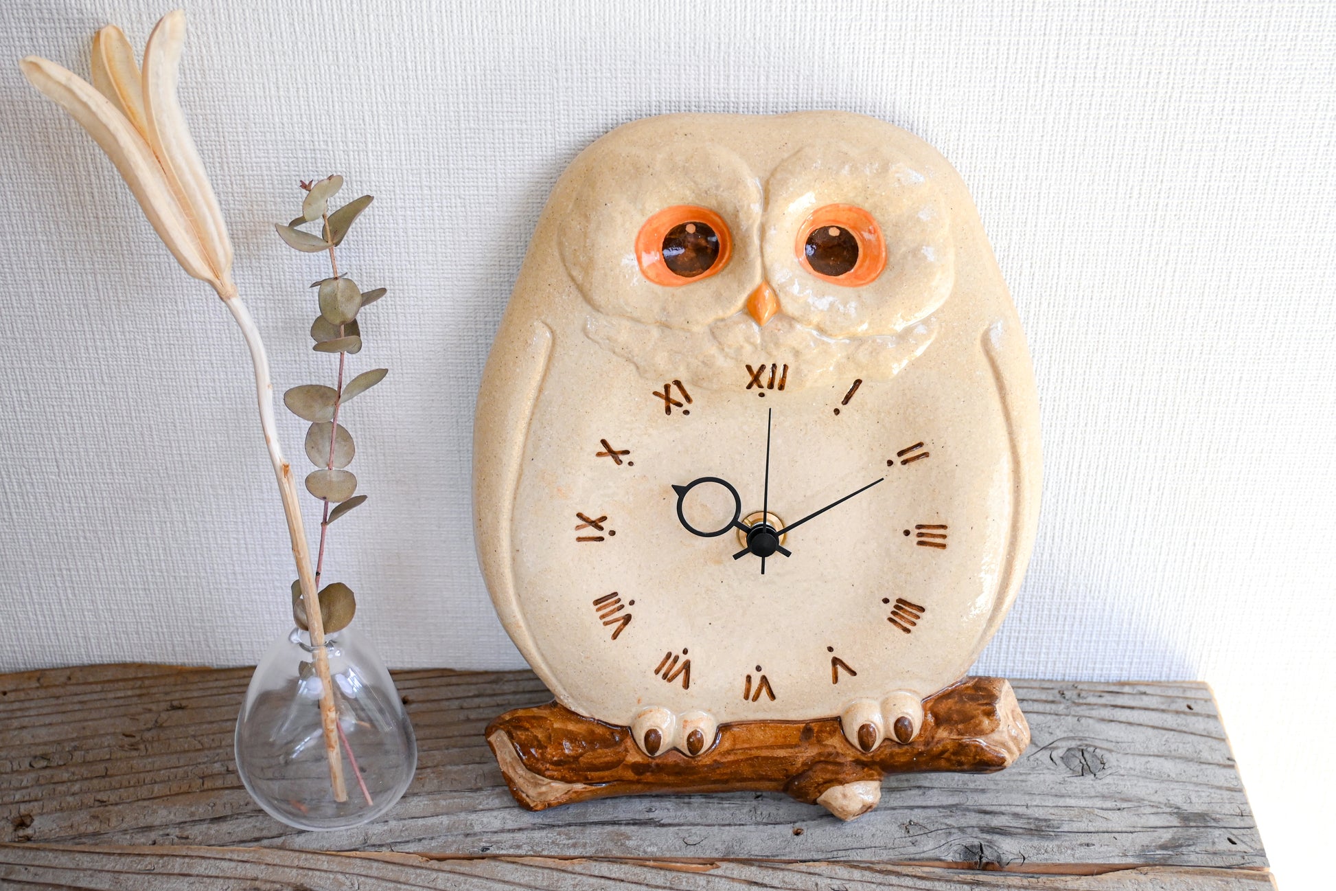 Japanese Lucky Owl (“FUKURO”) Pendulum Wall Clock – Seto Ware, Craft Yuuki