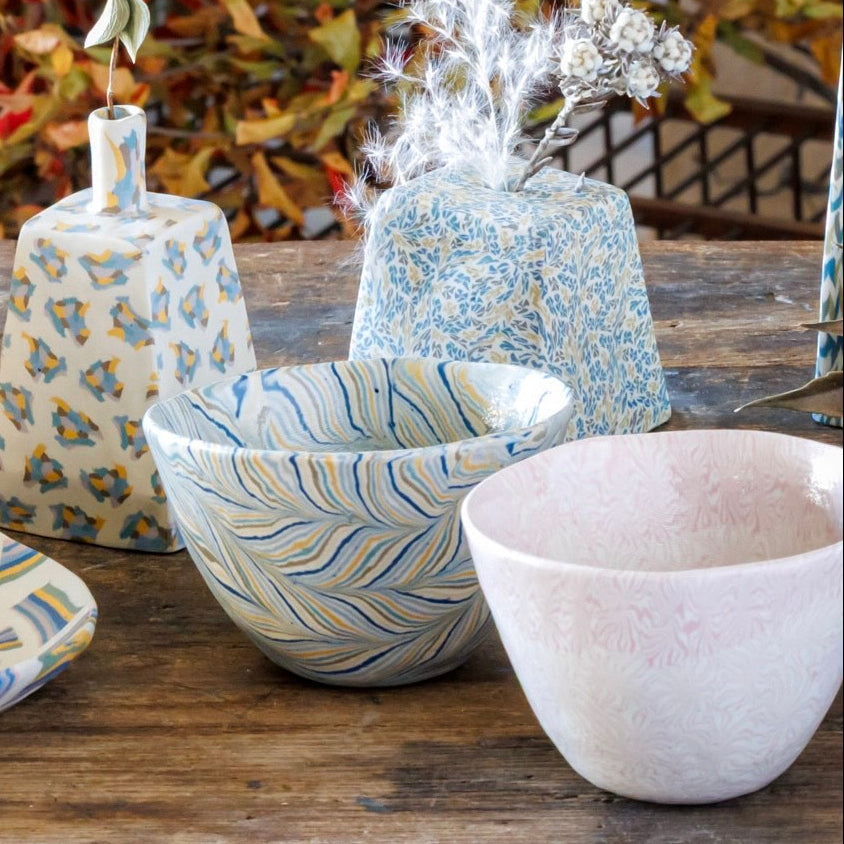 Japanese Nerikomi Feather Pattern Multi Cup – Seto Ware by Tetsuo Nagae