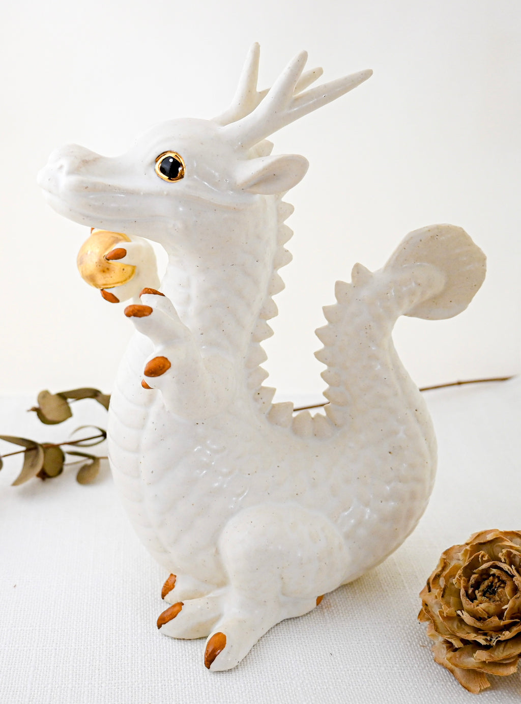 White Lucky Dragon Figurine