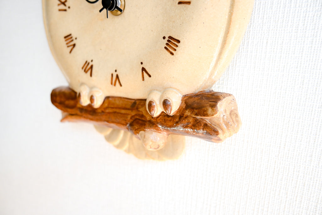 Japanese Lucky Owl (“FUKURO”) Pendulum Wall Clock – Seto Ware, Craft Yuuki