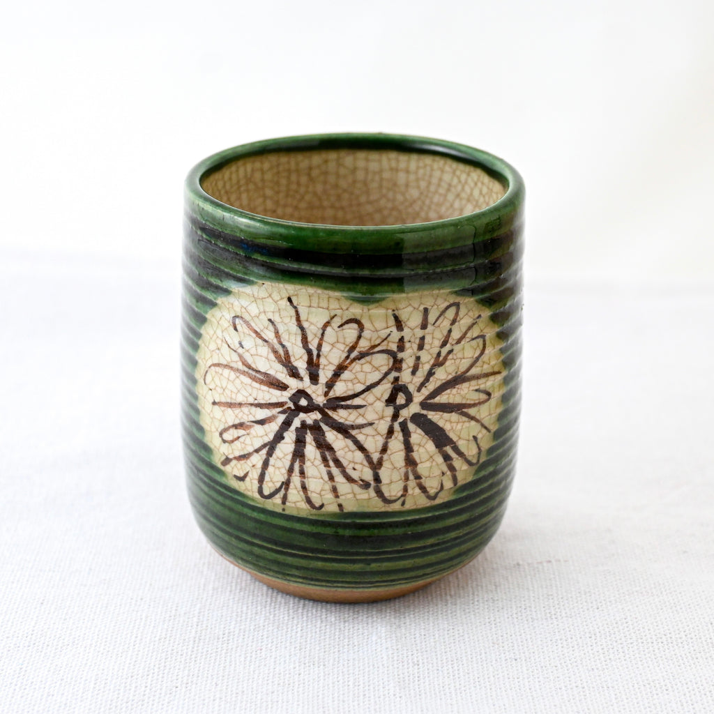 Seto Oribe Chrysanthemum Tea Cup
