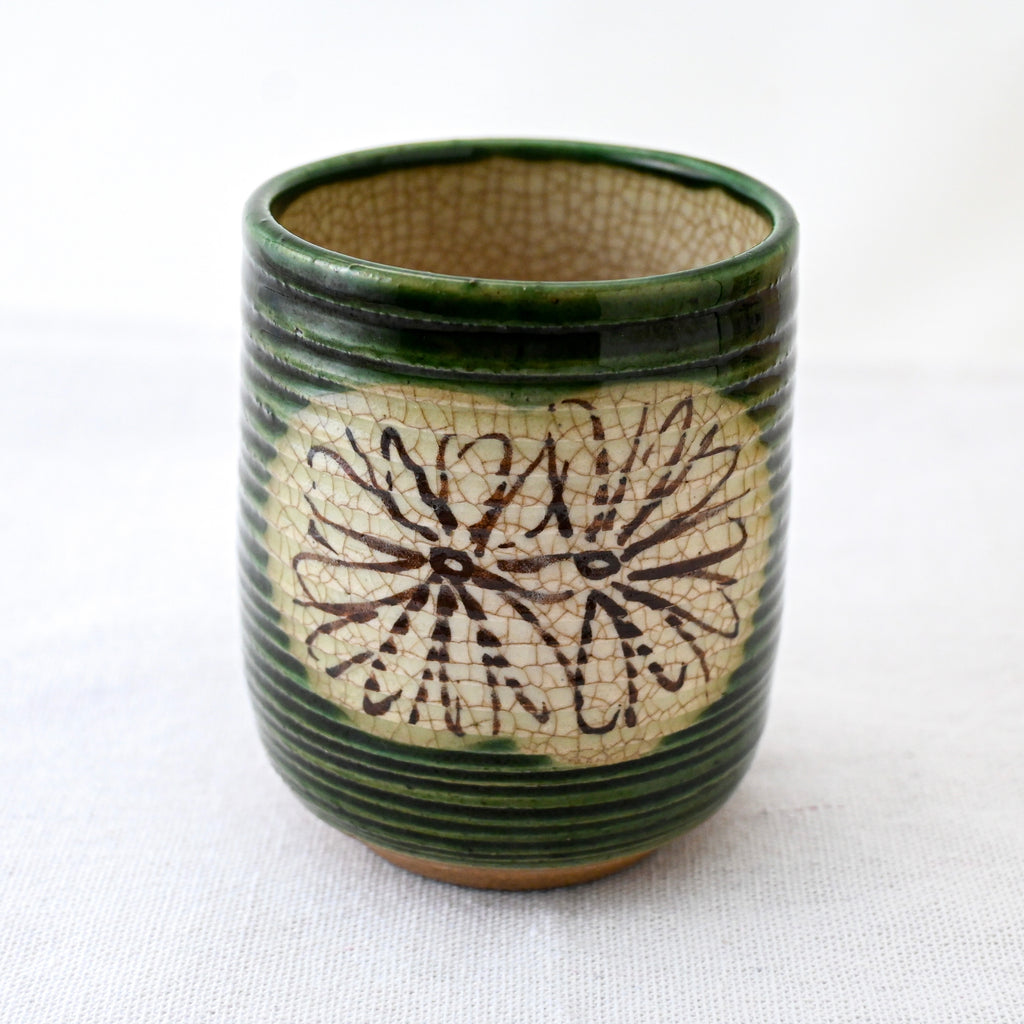 Seto Oribe Chrysanthemum Tea Cup