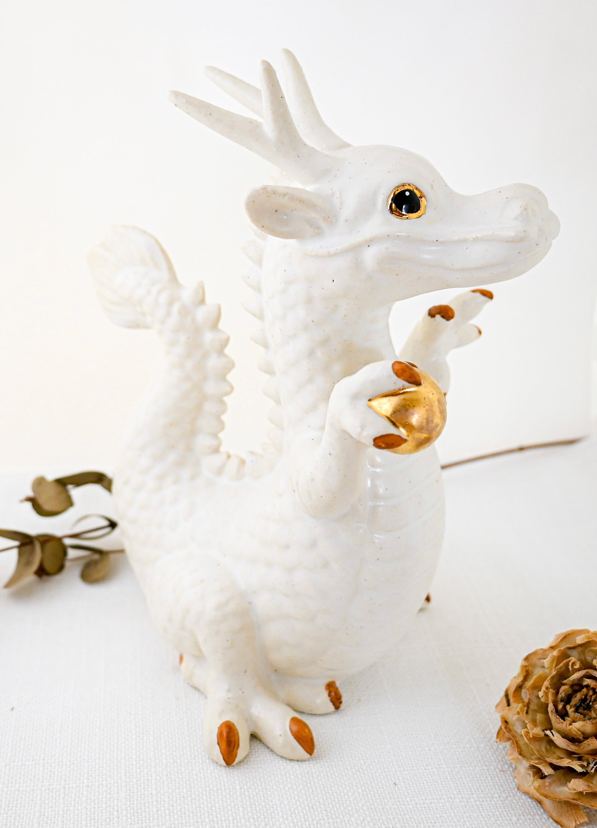 White Lucky Dragon Figurine