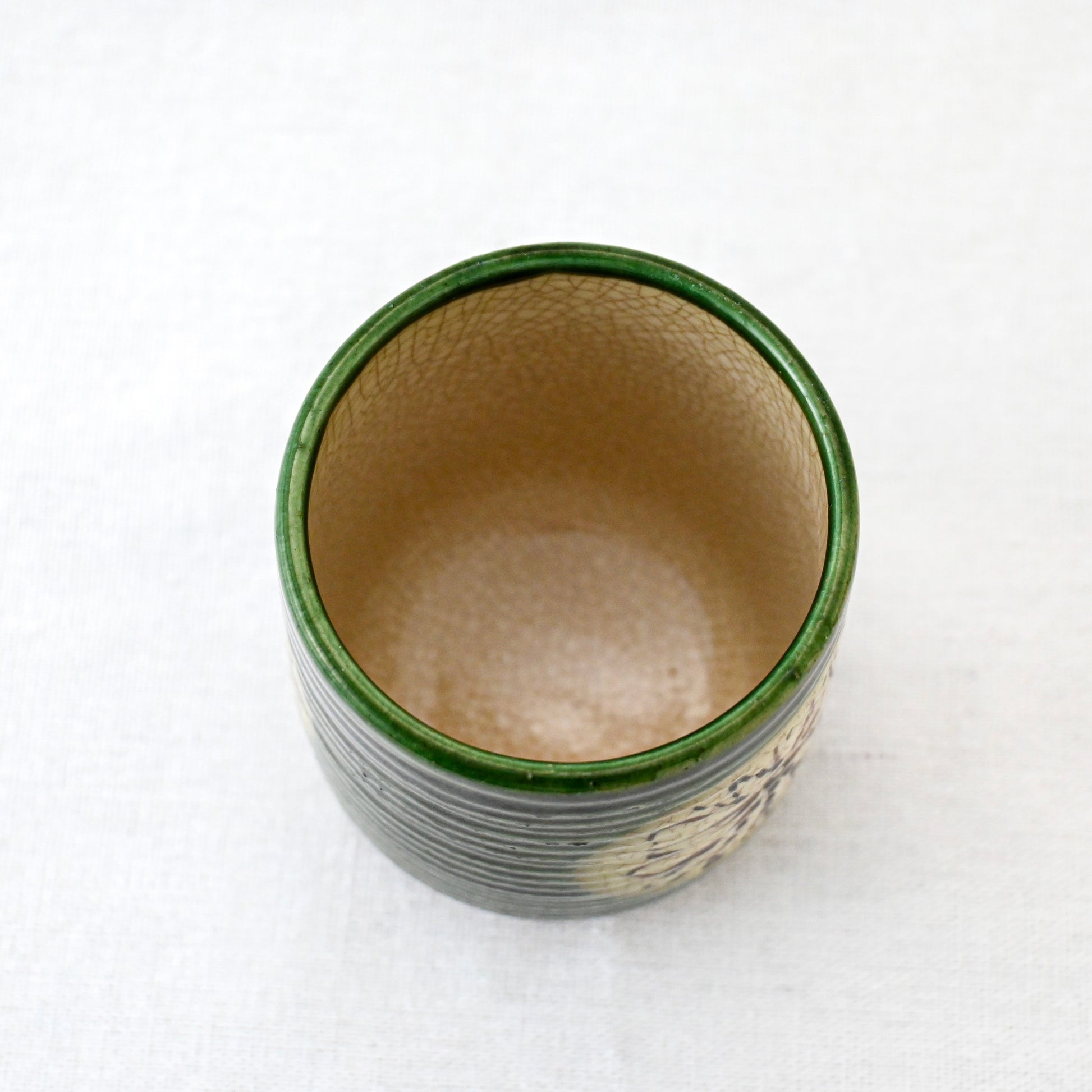 Seto Oribe Chrysanthemum Tea Cup