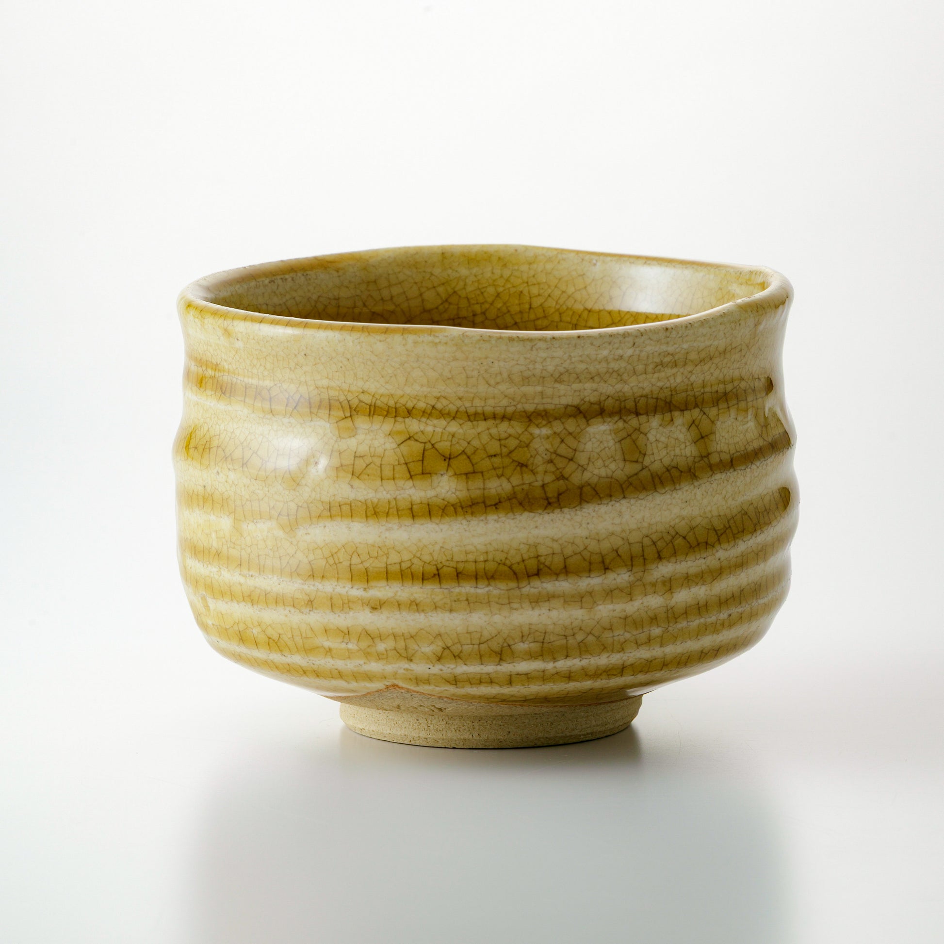 Japanese Kiseto Yellow Glaze Matcha Chawan Tea Bowl – Seto Akazu Ware, Rokubei Kiln