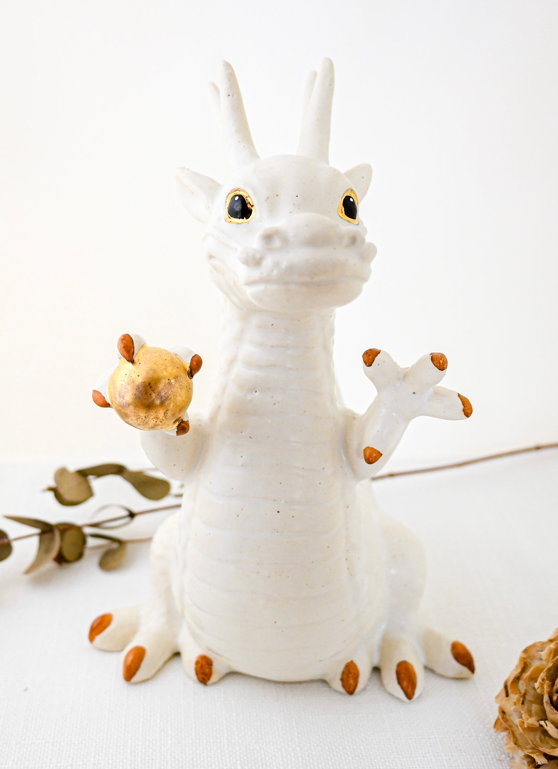 White Lucky Dragon Figurine