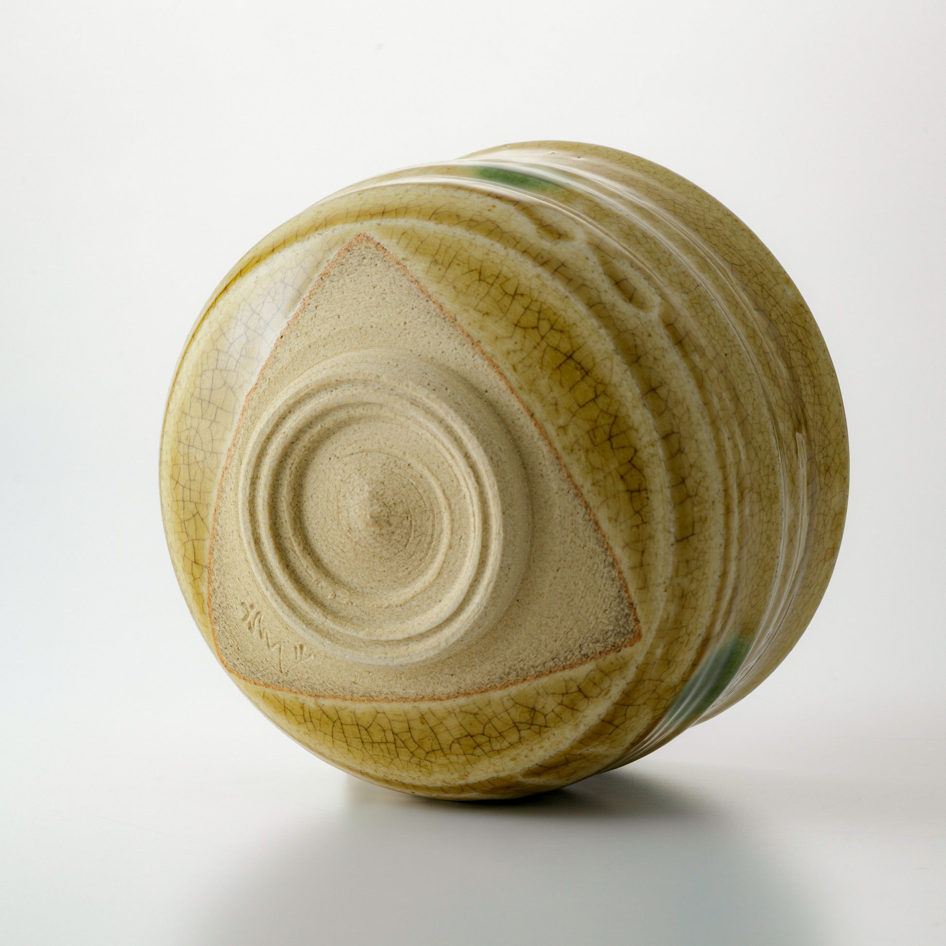 Japanese Kiseto Yellow Glaze Matcha Chawan Tea Bowl – Seto Akazu Ware, Rokubei Kiln