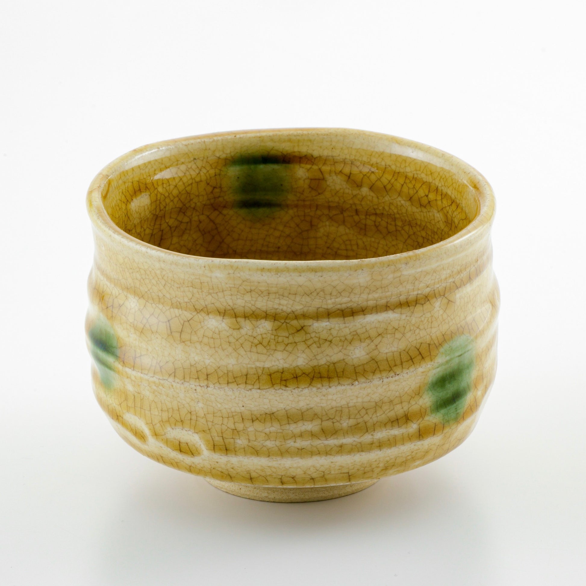 Japanese Kiseto Yellow Glaze Matcha Chawan Tea Bowl – Seto Akazu Ware, Rokubei Kiln