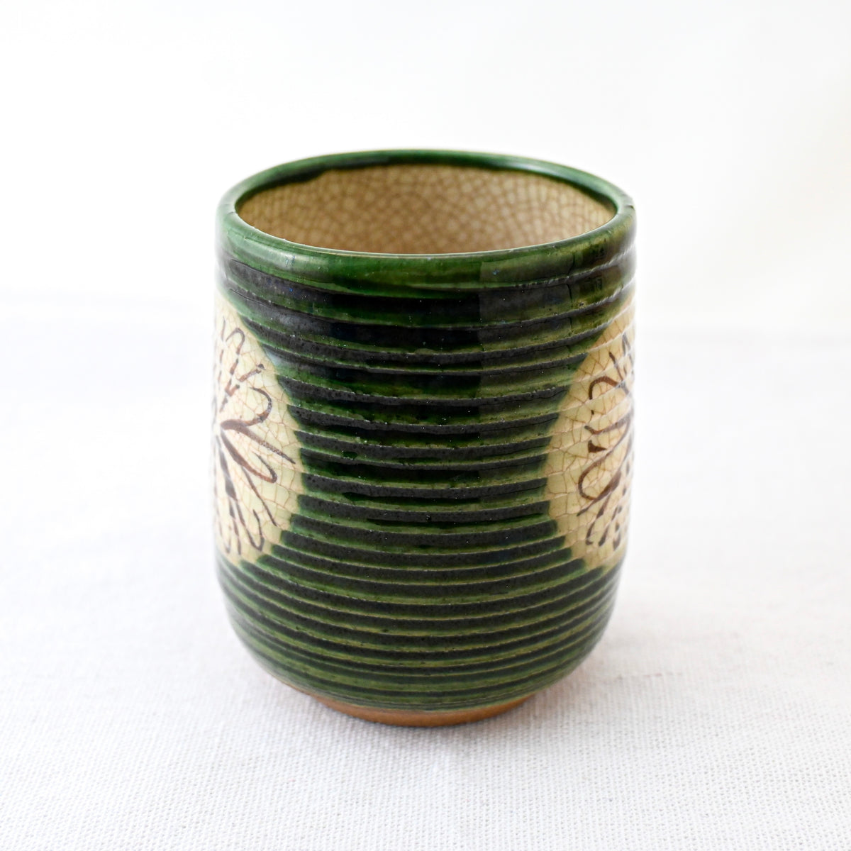 Seto Oribe Chrysanthemum Tea Cup