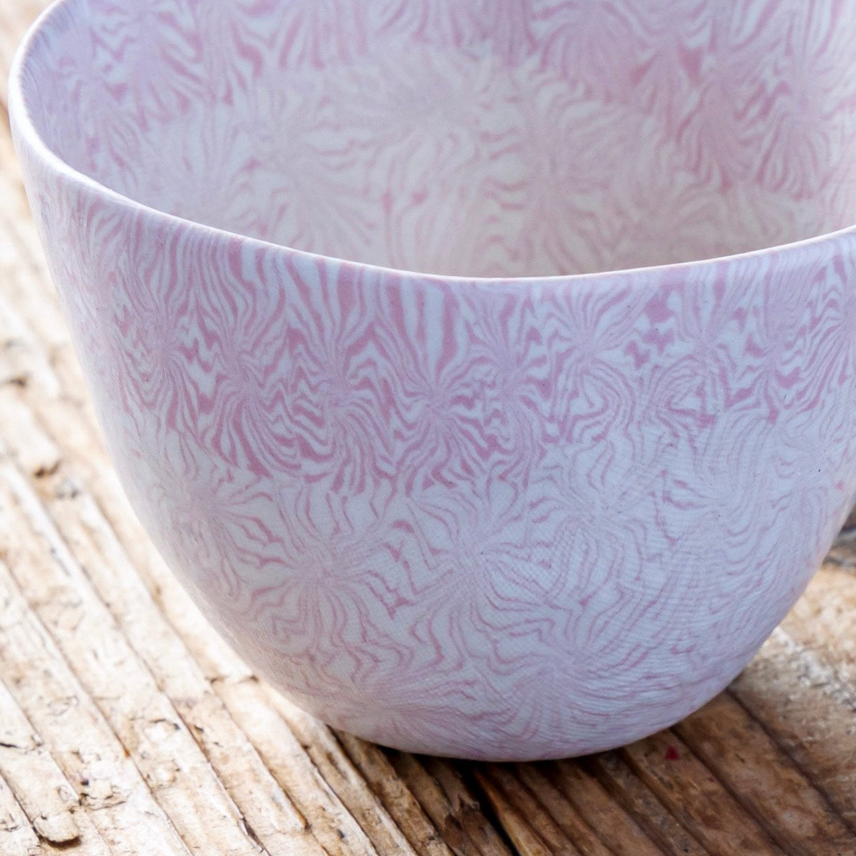 Japanese Nerikomi Yunomi Sencha Tea Cup Marble Pattern Sakura Pink – Seto Ware by Tetsuo Nagae