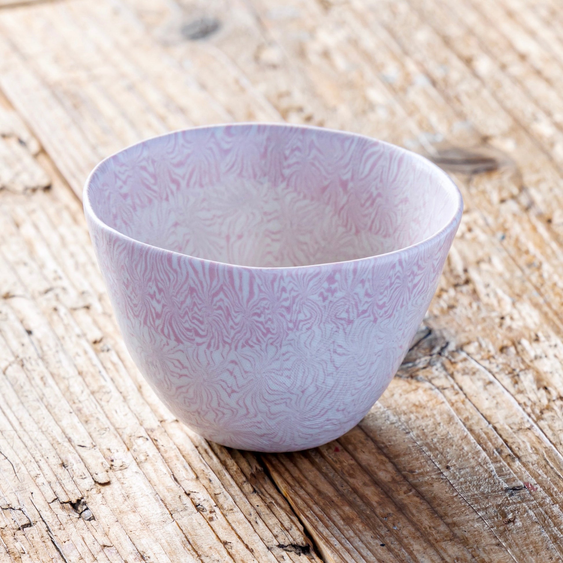 Japanese Nerikomi Yunomi Sencha Tea Cup Marble Pattern Sakura Pink – Seto Ware by Tetsuo Nagae