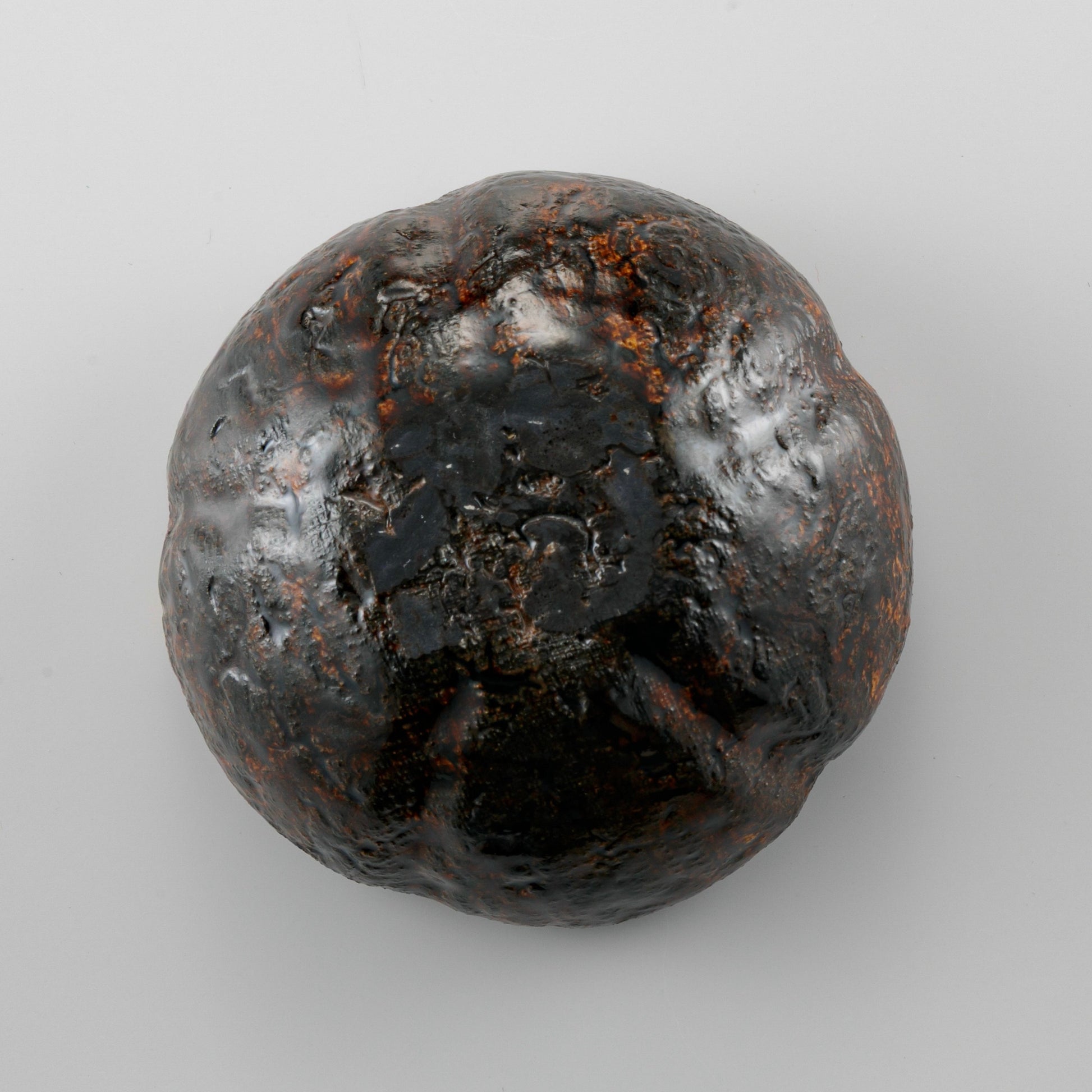 Japanese Handmade Koseto Rinka Small Bowl Amber Brown Glaze Seto Ware by Masanori Hatano