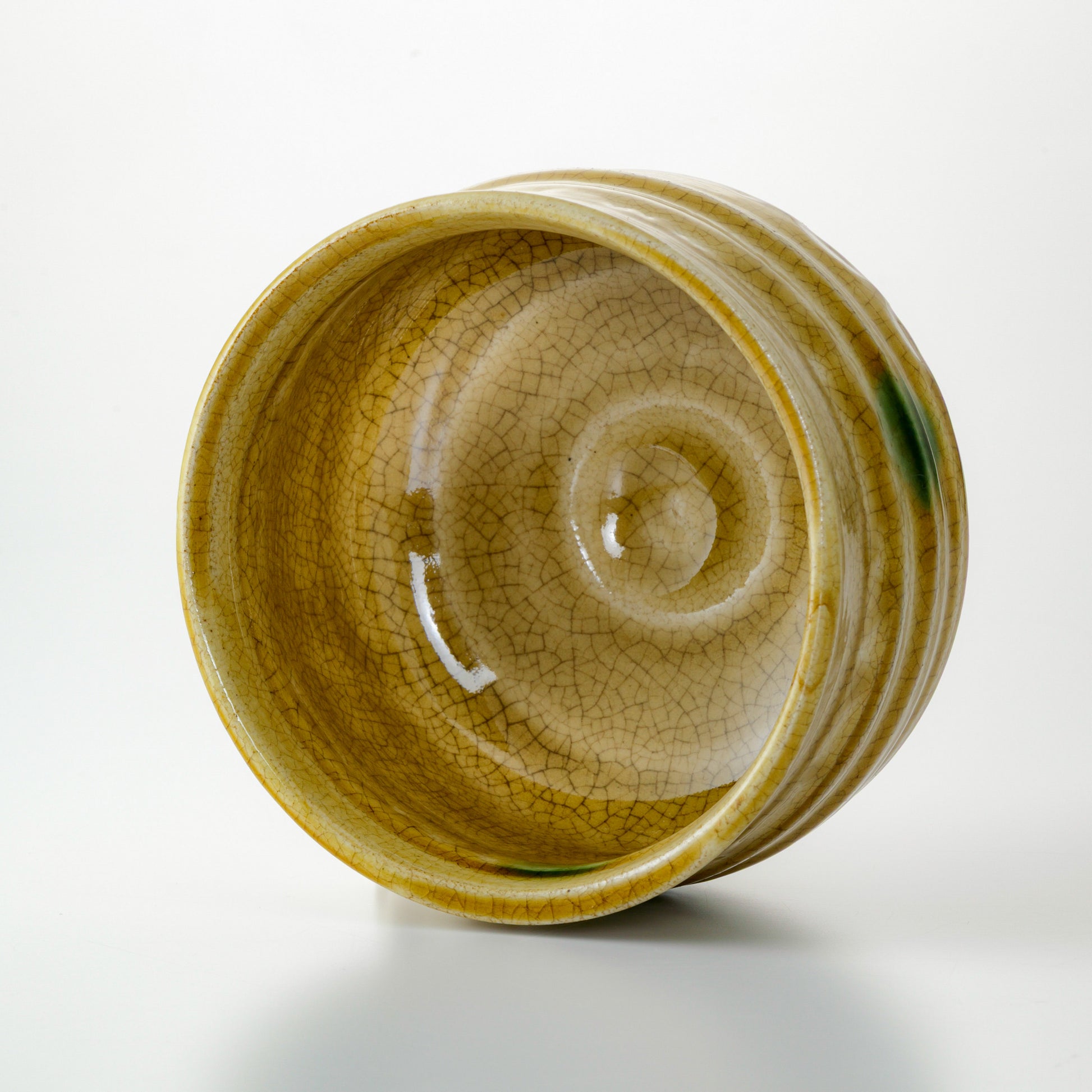 Japanese Kiseto Yellow Glaze Matcha Chawan Tea Bowl – Seto Akazu Ware, Rokubei Kiln