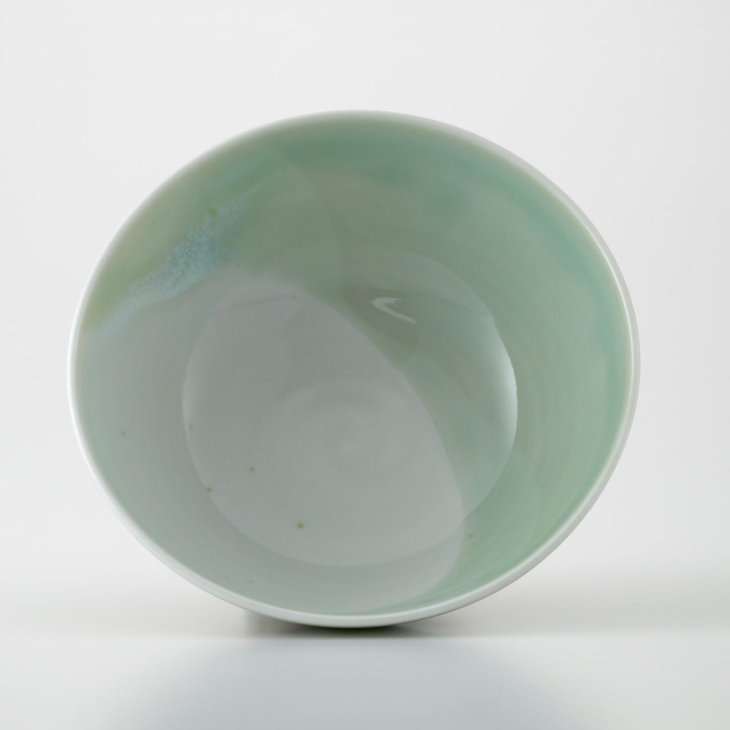 Japanese Handmade “Mike” Rice Bowl – Layered Ash Glazes, Calico-Inspired Design - Seto Ware, Tsubaki Kiln