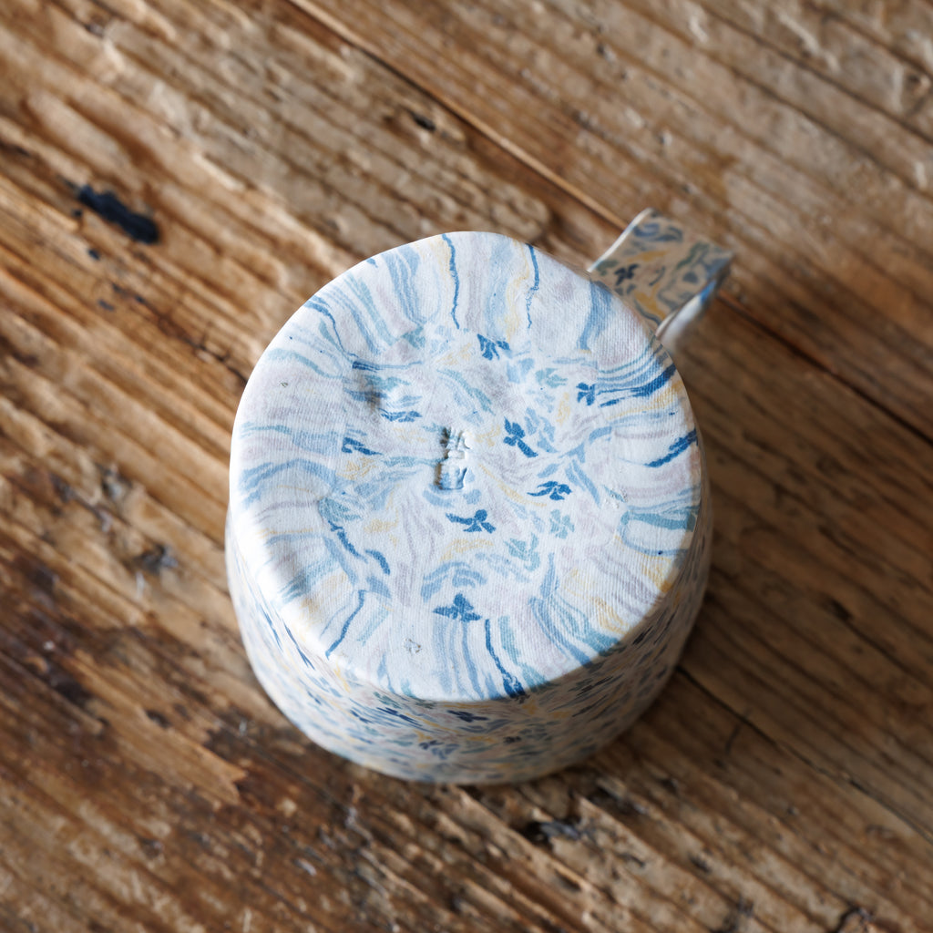 Japanese Nerikomi Asagao (Morning Glory) Pattern Mug – Seto Ware by Tetsuo Nagae