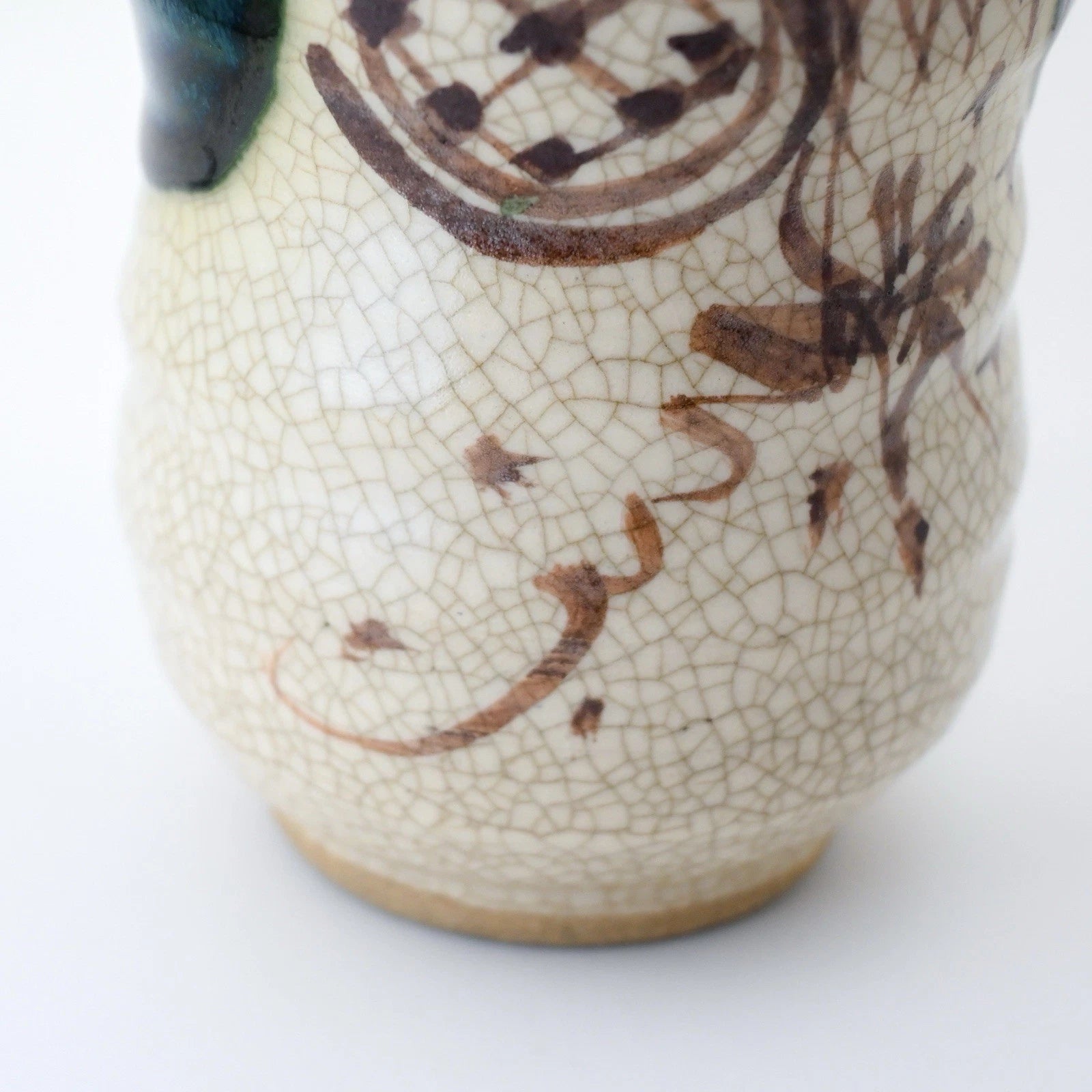 Japanese Oribe Green Crackle Glaze Yunomi Tea Cup – Seto Ware, Rokubei Kiln