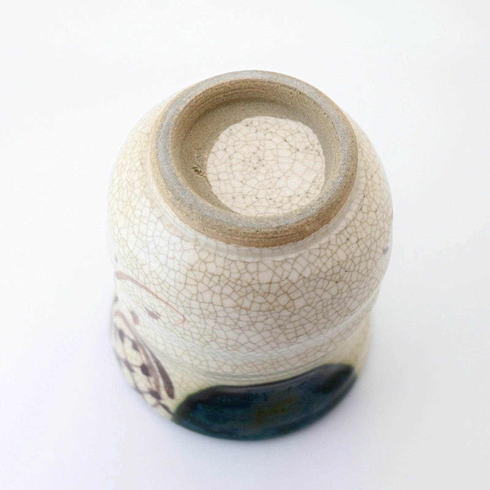 Japanese Oribe Green Crackle Glaze Yunomi Tea Cup – Seto Ware, Rokubei Kiln