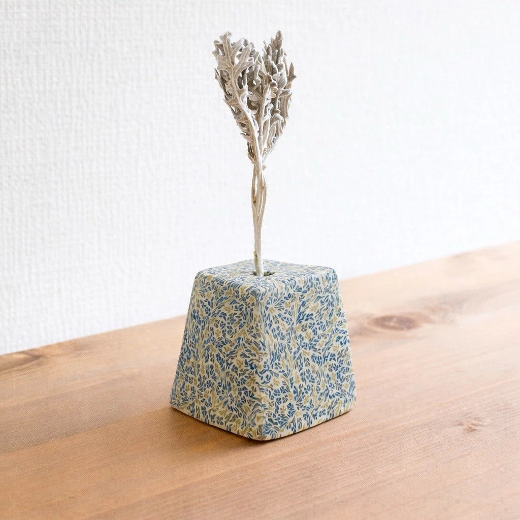 Nerikomi Square Single Flower Vase