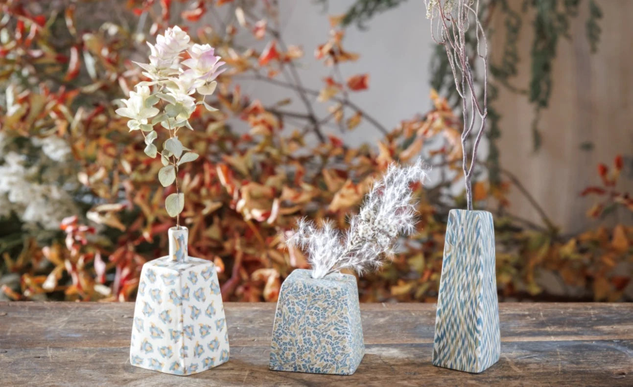 Nerikomi Square Single Flower Vase