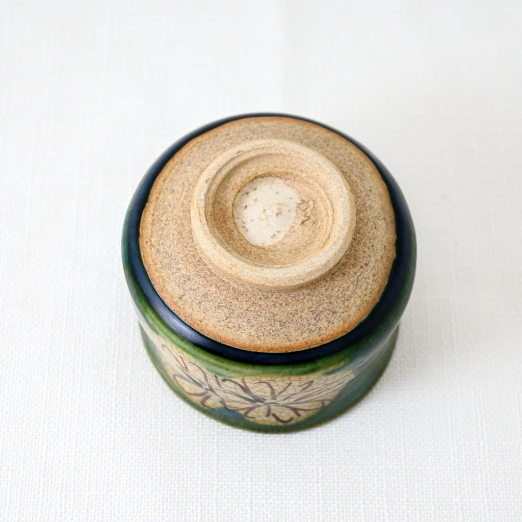 Kumidashi Oribe Chrysanthemum Yunomi Tea Cup Saucer