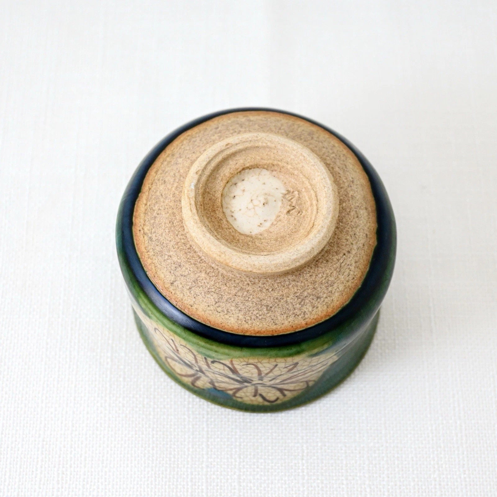 Kumidashi Oribe Chrysanthemum Yunomi Tea Cup Saucer